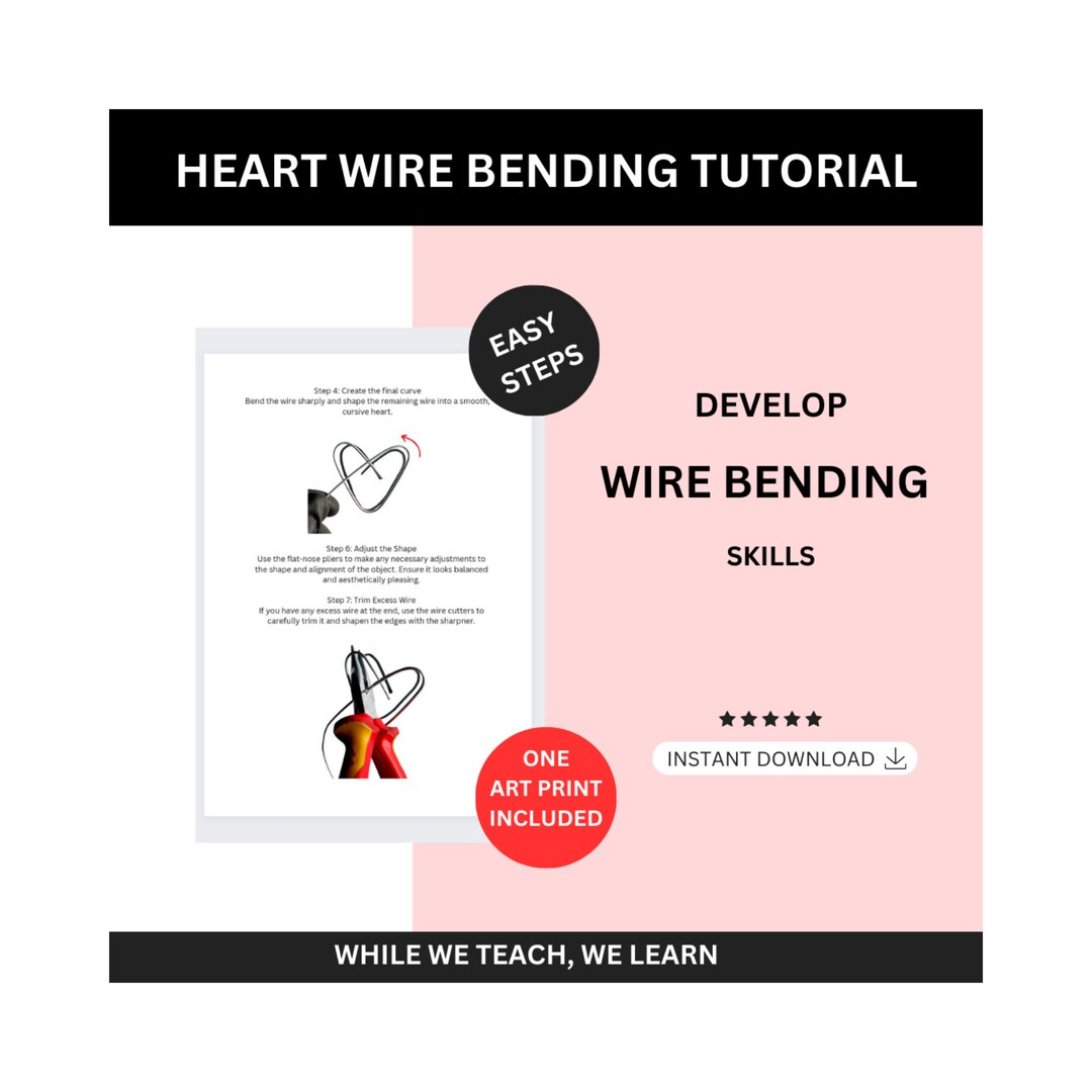 Easy Steps Wire Bending Tutorial Wire Heart Charm Bending Etsy