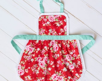 Mother Daughter Aprons -Toddler Apron - Kids and Baby Apron - Matching Aprons - Kids Kitchen Apron - Pink Child&#39;s Pinny - Gifts for Toddlers