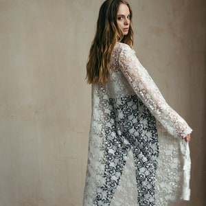 Kimono lungo Boho - Matrimonio da festival - Kimono da festival - Abito da festival in pizzo - Separati da sposa - Giacca spolverino in velluto Boho - Kimono Burnout