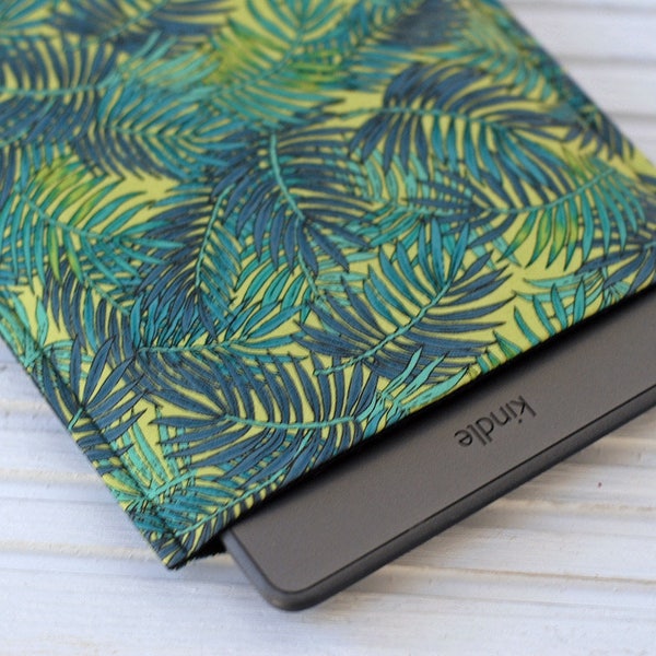 Kindle Paperwhite Case - Kindle Cover - Tropical Leaf Print - ipad mini case - iPad Mini Cover - Kindle Sleeve - Kindle Paperwhite Sleeve