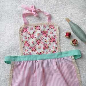 Baking Apron Toddler Apron Gift for Kids Gift for Girls Mommy and Me Aprons Kids Kitchen Accessories Kids Dress Up Pretend Play image 3