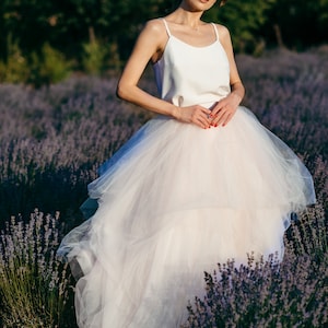 Wedding Skirt, Tulle Skirt, Blush Bridal Skirt, Maxi Bridesmaid Skirt, Elopement Skirt, Photoshoot Skirt, Pink Tutu Skirt, Princess Skirt