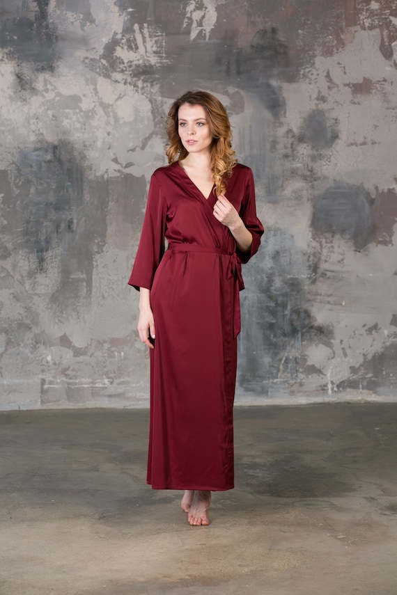 Long Satin Robe - Bridal Robes - Bridesmaid Robes - Silky Dressing Gown - Wedding Robe