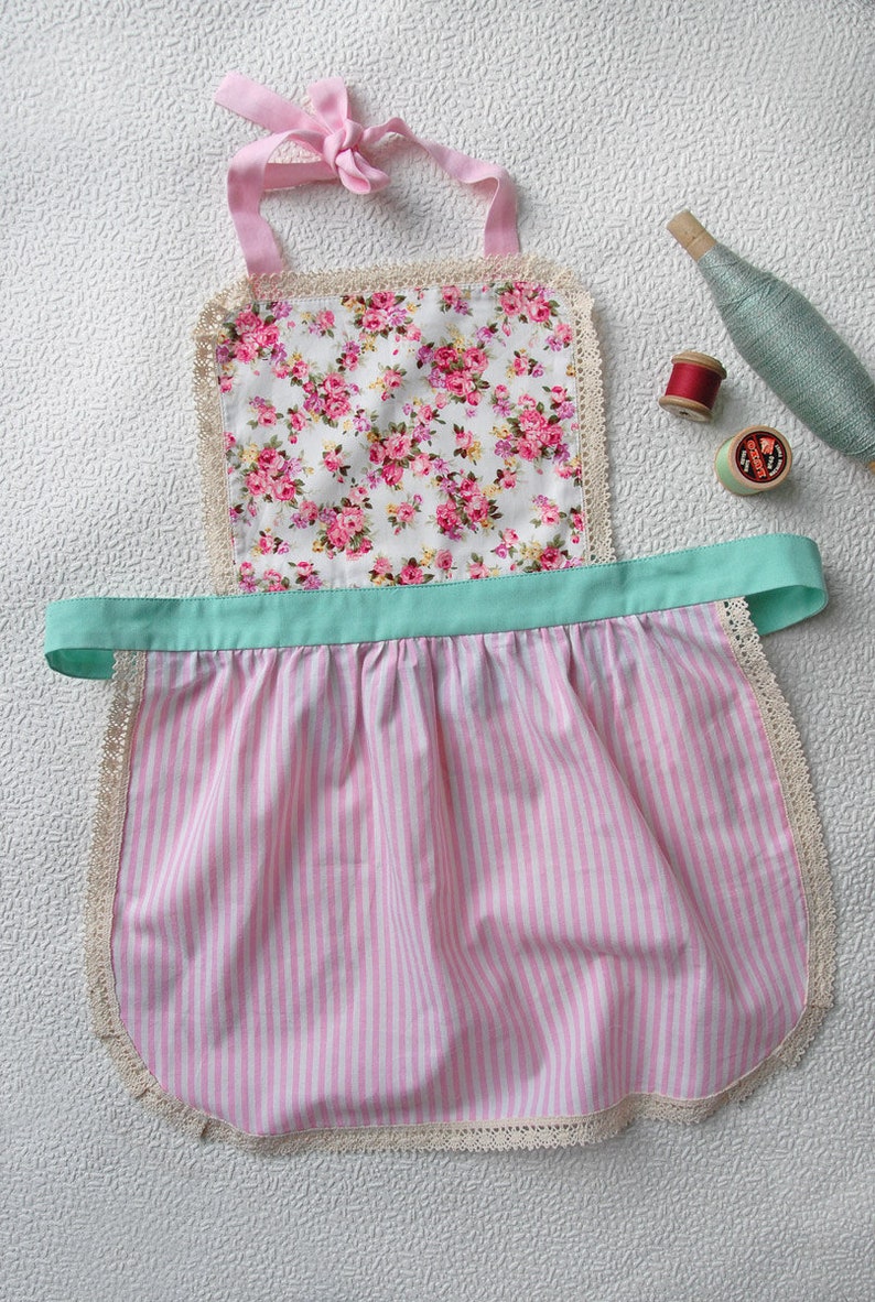 Baking Apron Toddler Apron Gift for Kids Gift for Girls Mommy and Me Aprons Kids Kitchen Accessories Kids Dress Up Pretend Play image 3