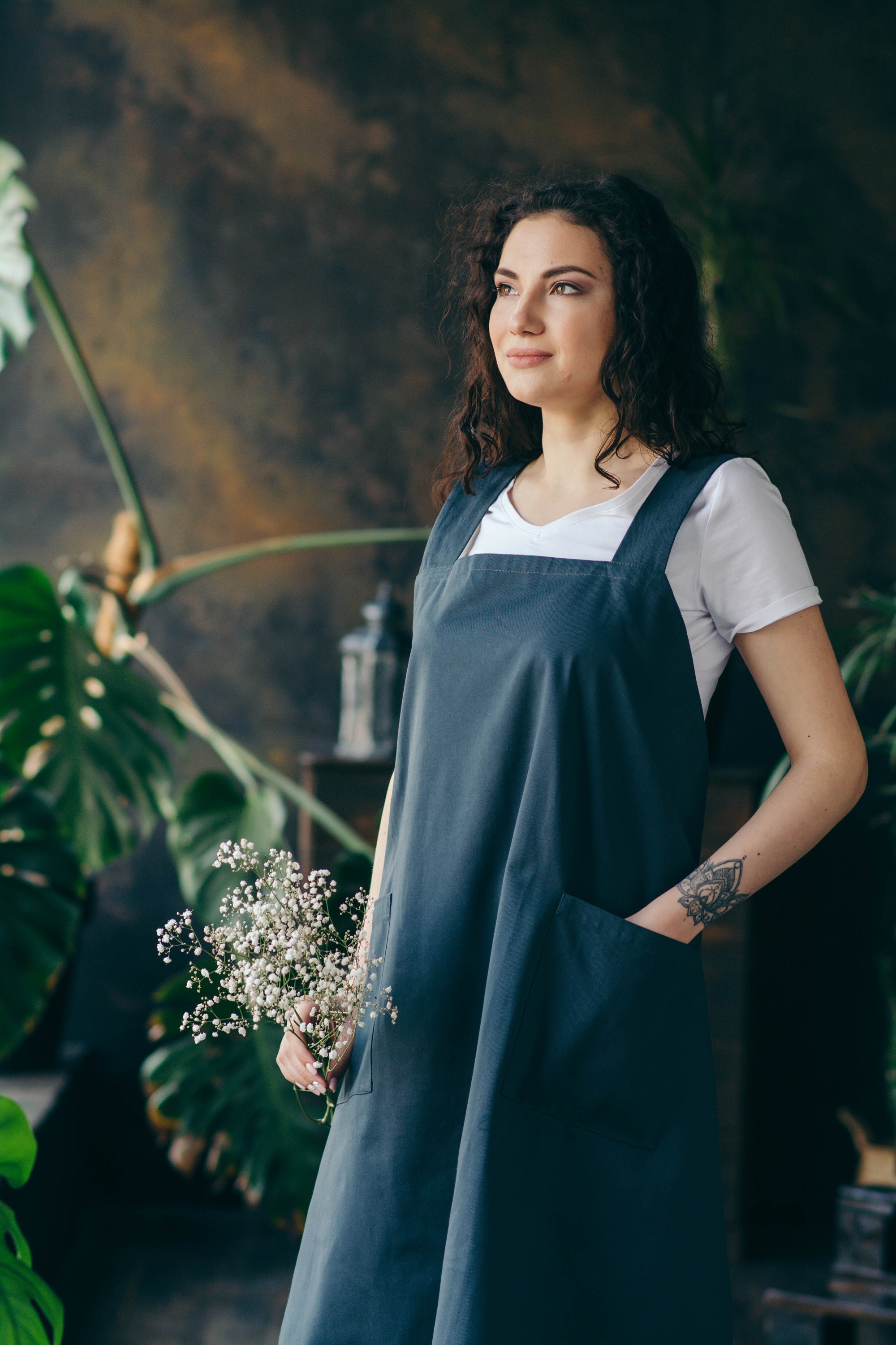 Smock Apron Pinafore Apron Womens Smock Artist Smock Apron Etsy UK
