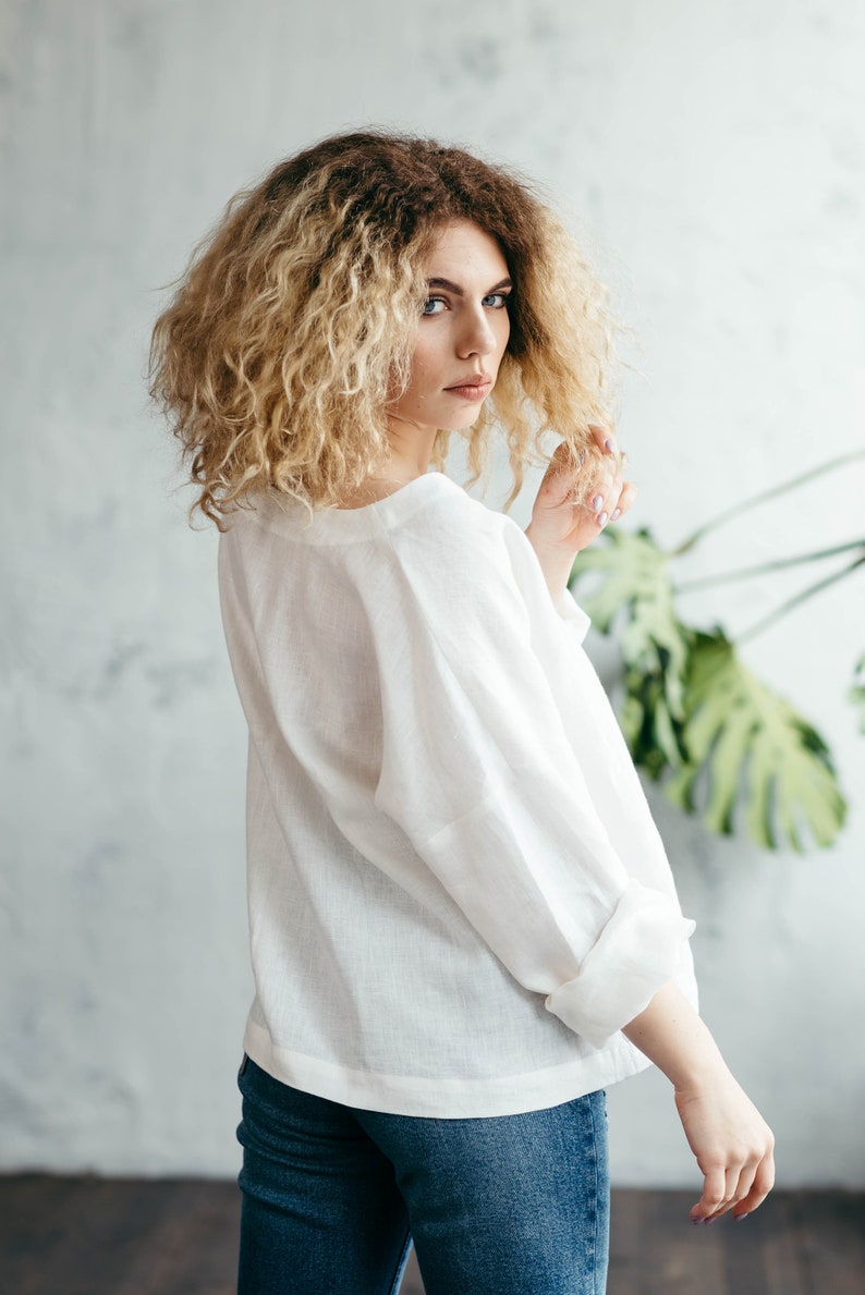 White Linen Shirt Linen Shirt for Women Linen Top White Etsy — free download