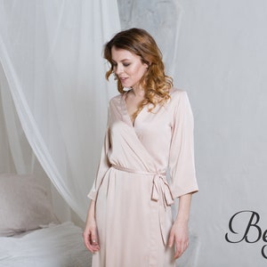Ivory Satin Robes, White Bridal Lace Robe, Cream Bridesmaid Robe, Lace ...