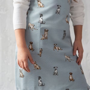 Apron for Women Cat Aprons Kids Apron Children's Aprons Christmas Stocking Gift Kitchen Aprons Housewarming Gift New Home Gift Blue-Grey Dog