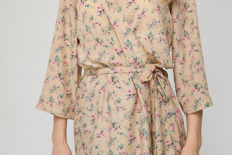 Floral Dressing Gown Dressing Gown Women Floral Robe Satin Etsy UK