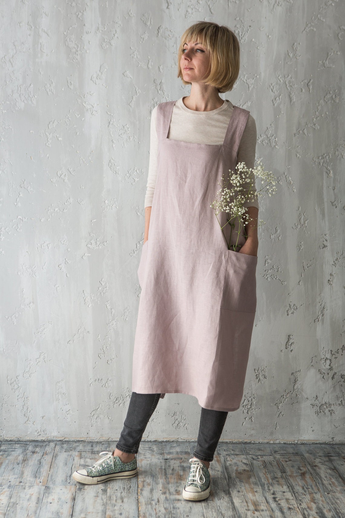 Pinafore Apron Apron for Women Linen Pinafore Linen Smock Etsy