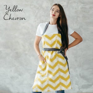 Cupcake Apron Kids Aprons Matching Aprons Mother Daughter Aprons Cute Aprons Toddler Apron Christmas Gifts for Girls Yellow Chevron