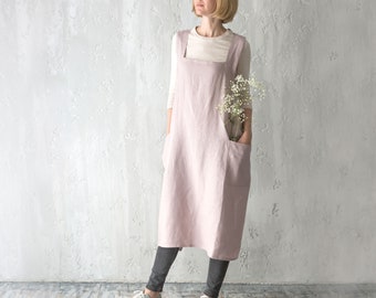 Pinafore Apron, Apron for Women, Linen Pinafore, Linen Smock, Linen Apron, Kids Pinafore, Apron Dress, Mother Daughter Apron, Japanese Apron