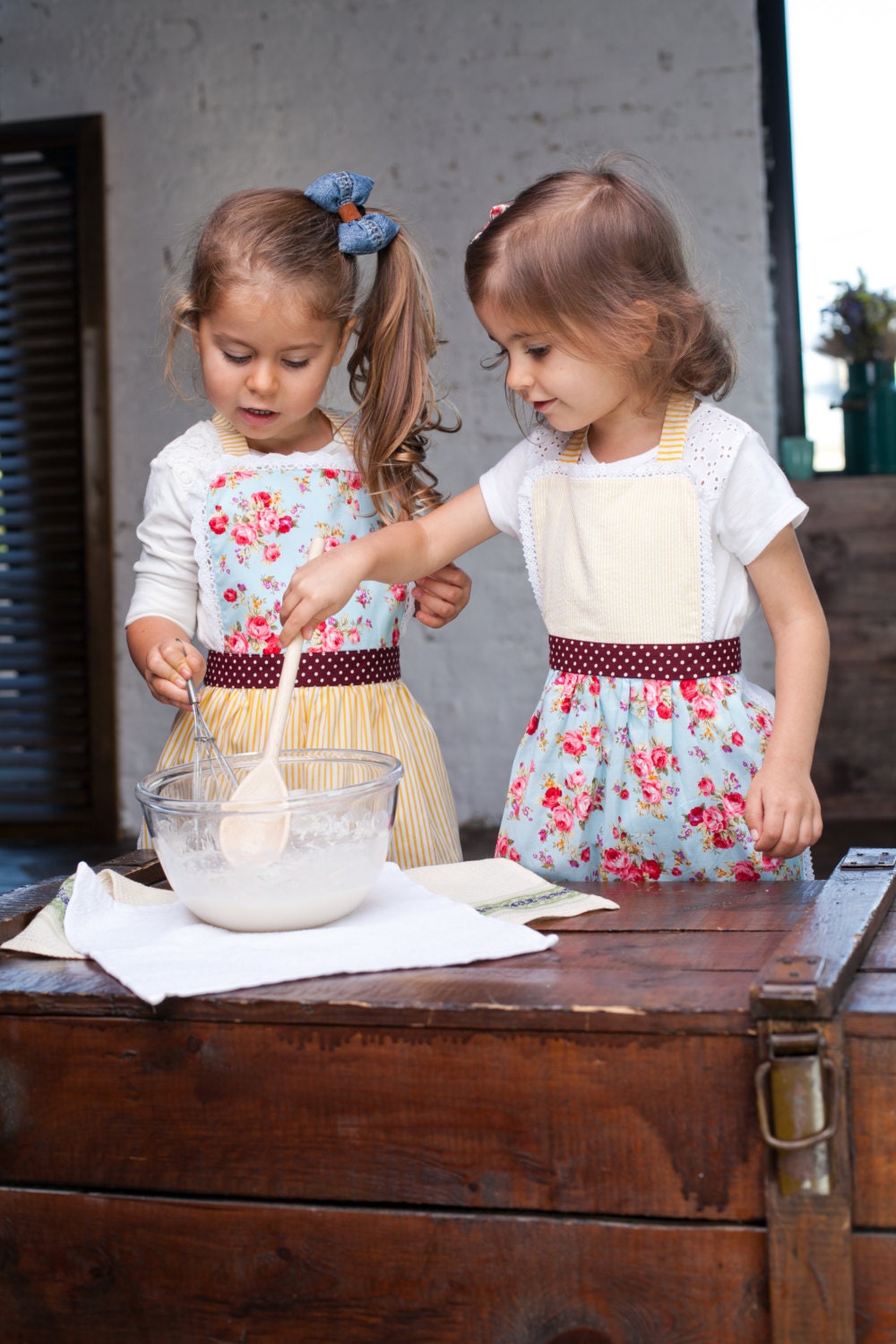 Tablier Pour Enfants - Tabliers Maman et Moi Jouets de Cuisine Cadeaux Jumeaux Tout-Petits Rembourra