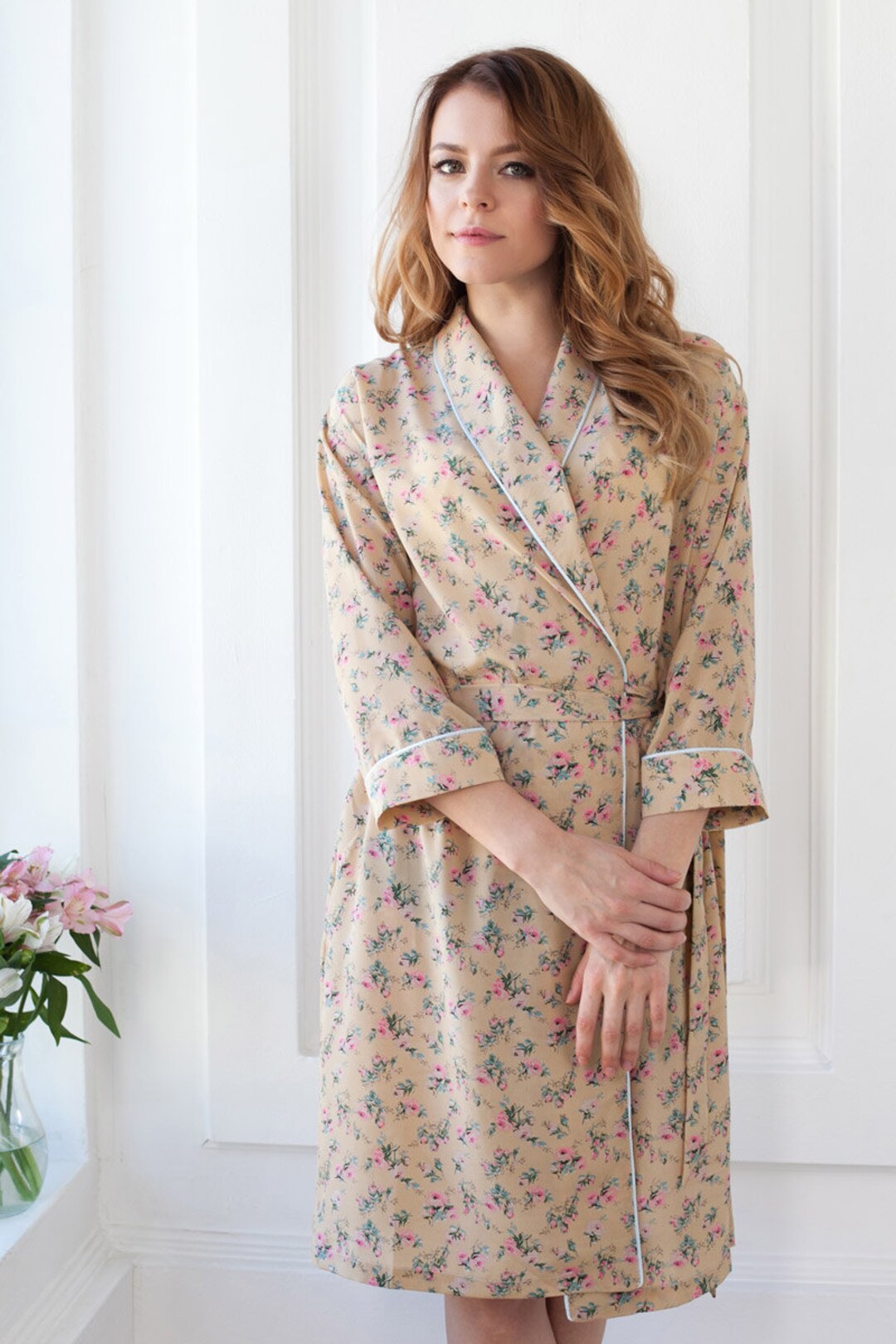 Floral Dressing Gown Dressing Gown Women Floral Robe Satin - Etsy