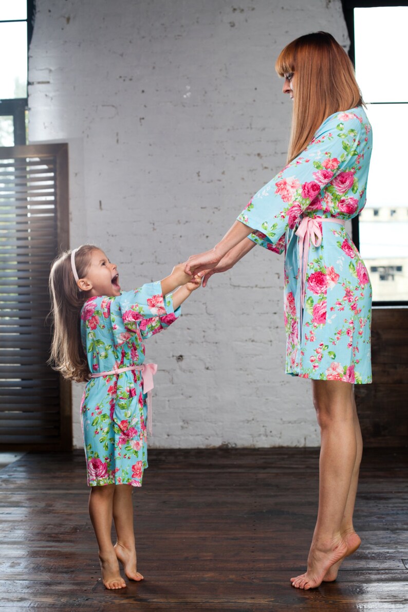 Bridesmaid Robes Flower Girl Robes Cotton Kimono Dressing Etsy