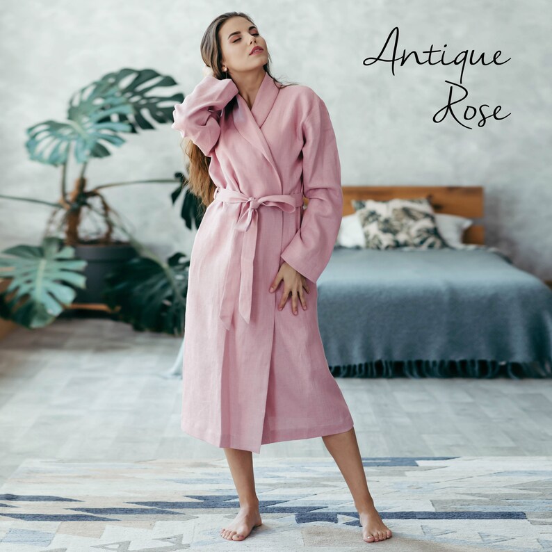 Linen Bathrobe, Linen Robe, Womens Robe, Linen Dressing Gown, Bathrobe ...
