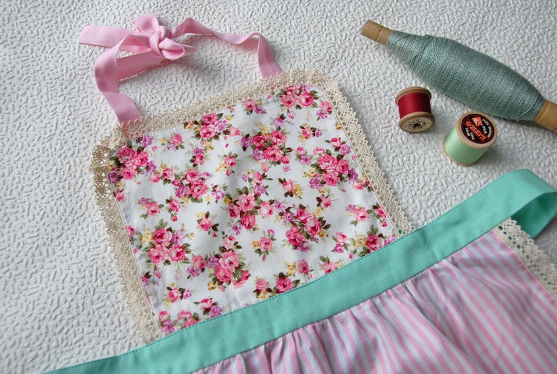 Baking Apron Toddler Apron Gift for Kids Gift for Girls Mommy and Me Aprons Kids Kitchen Accessories Kids Dress Up Pretend Play image 4