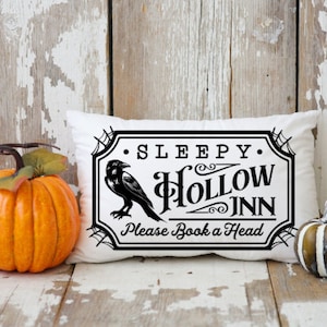 Sleepy Hollow Crow Lumbar Pillow