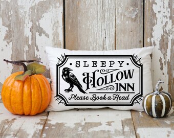 Sleepy Hollow Crow Lumbar Pillow