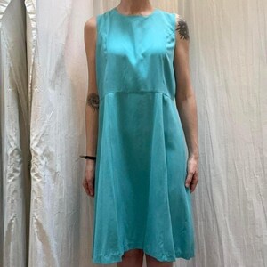 Robins Egg blauwe zijden jurk en blouse jasset nieuw met tags VTG Victoria Holley afbeelding 5