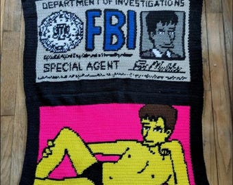 PDF Crochet Pattern - XFiles Mulder ID Card Simpsons Tapestry