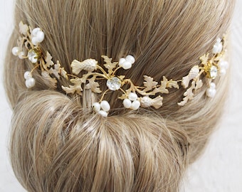 Gold or Silver Scottish Thistle hair vine, hair piece, Floral hair piece, Wedding headpiece hair accessory Bridal back headpiece, UK