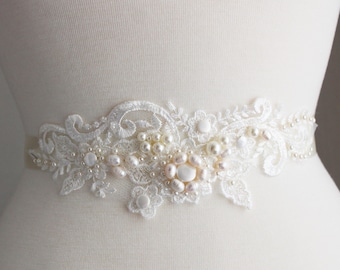 HEIDI / Lace Bridal Dress Belt  Bridal Sash  Wedding Belt Floral Belt Bridal Accessories Wedding Accessory  Bridesmaid Belt Ivory Lace Sash