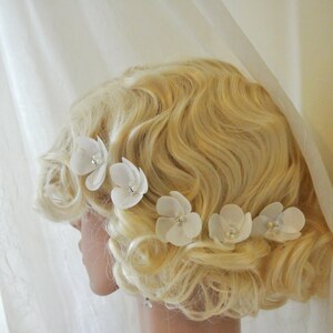 ADELE // Small Wedding Hair Flower Bridesmaid Hair flowers Bridal Hair pins Wedding Hair Accessory Ivory Champagne Pink Bridal Headpiece image 6