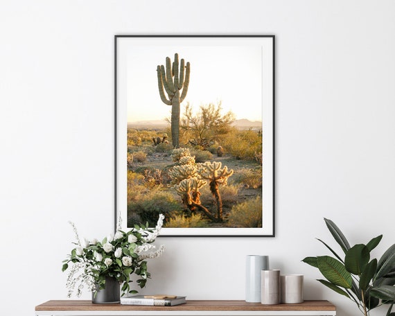 Saguaro at Sunset Arizona Desert Art Cactus Photography | Etsy