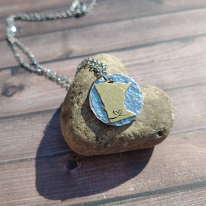 MN Minnesota Necklace - Two Tone - Great Gift
