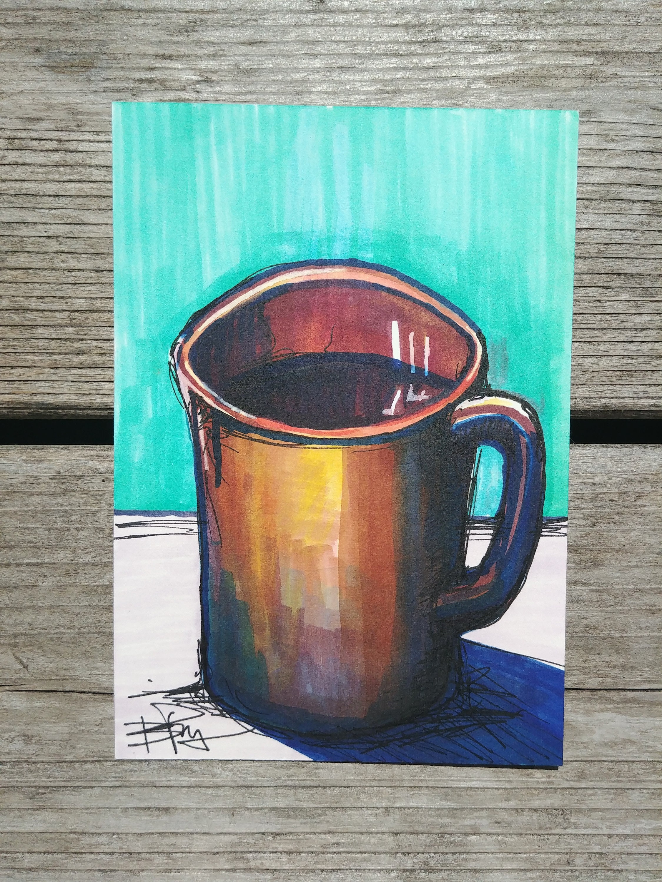 Mug Original Marker Drawing Etsy