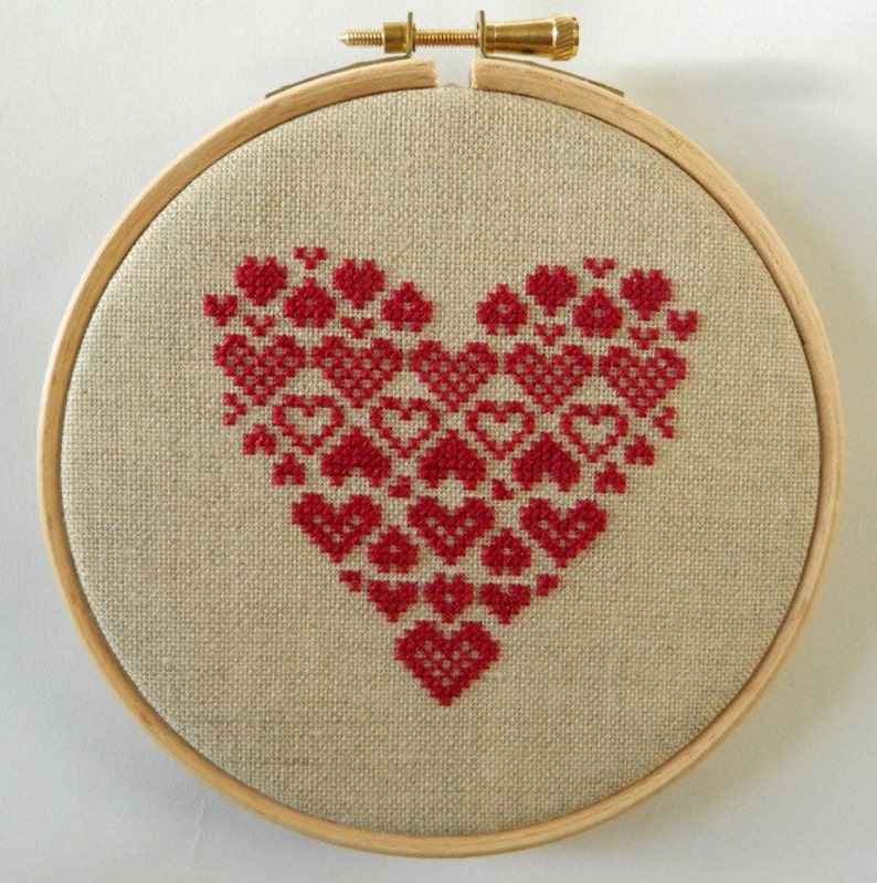 Scandinavian Heart Instant Download PDF Cross Stitch Pattern image 3