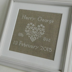 Personalised Christening Sampler - Instant Download PDF Cross Stitch Pattern
