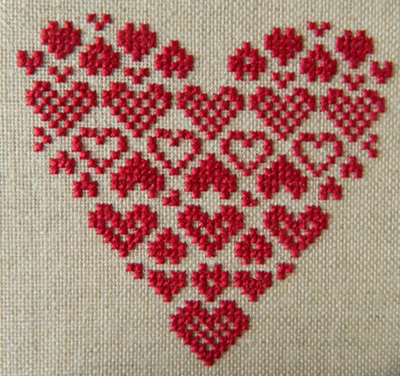 Scandinavian Heart Instant Download PDF Cross Stitch Pattern image 2