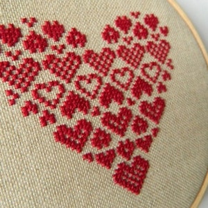 Scandinavian Heart Instant Download PDF Cross Stitch Pattern image 1