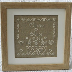 Personalised Wedding Sampler - Instant Download PDF Cross Stitch Pattern