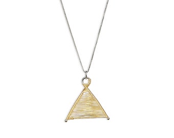 Wishbone Woven 14k Gold Fill and Silver Necklace