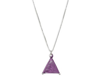Tiny Woven Wishbone Purple Copper & Silver Necklace