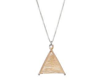 Wishbone Woven 14k Rose Gold Fill and Silver Necklace