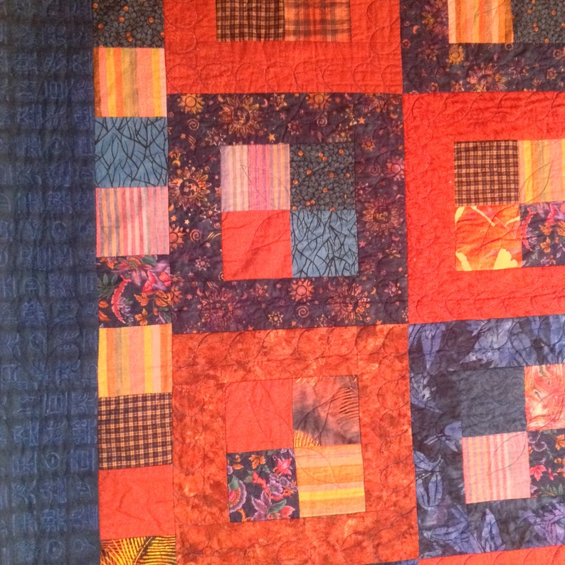 Scrappy Autumn Squares King Size Quilt Etsy