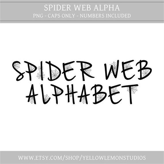 Halloween Style Alphabet Spider Web Alpha Cut Etsy