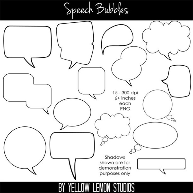 Comic Book Style Speech Bubble: Digital Png Files speech | Etsy