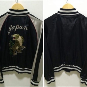 Sukajan Jacket Vintage Sukajan Japan Tiger Eagle Dragon Reversible Embroidery Souvenirs Jacket Rare