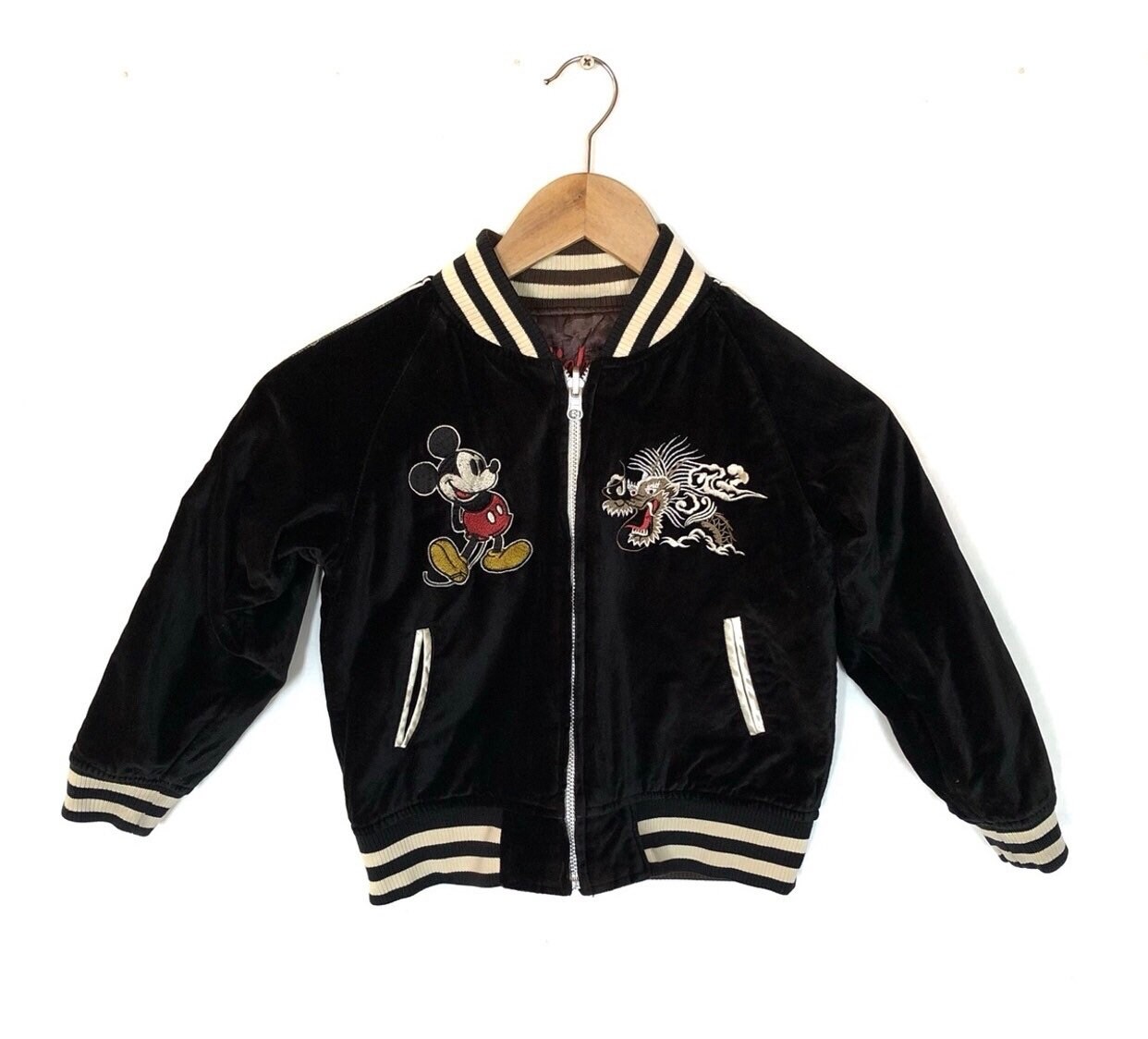 Vintage Sukajan Japan Mickey Mouse Minnie Mouse Embroidery