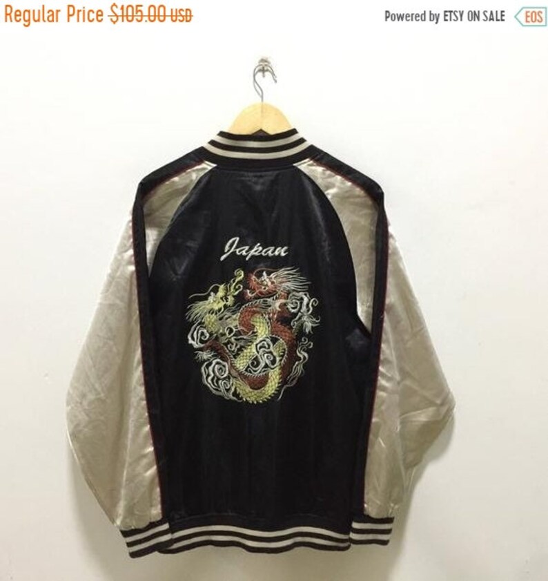 50/% MEGA SALE Sukajan Jacket Vintage Sukajan Japan Dragon Eagle Tiger Sakura Embroidery Souvenirs Jacket Rare