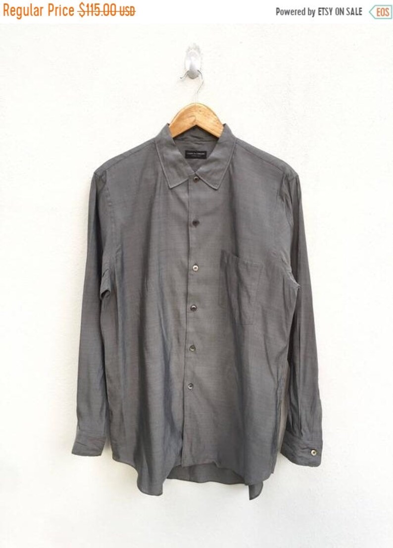 cdg button down shirt