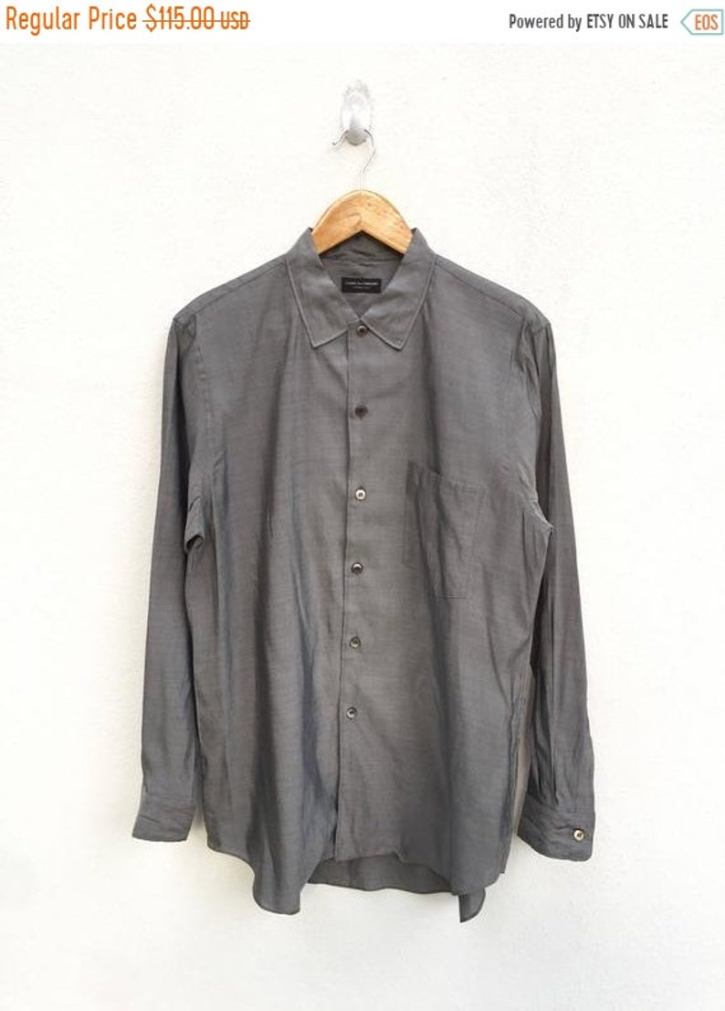 cdg button shirt