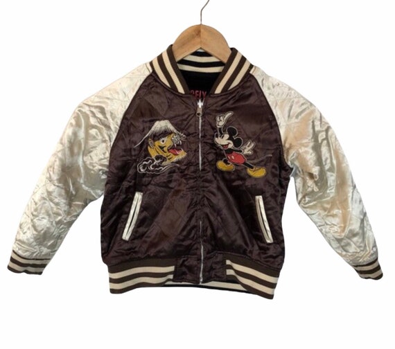 ジャケット・アウター Disney Mickey Reversible Vintage Sukajan Disney 'Mickey Mouse' Reversible Japan Souvenir Sukajan