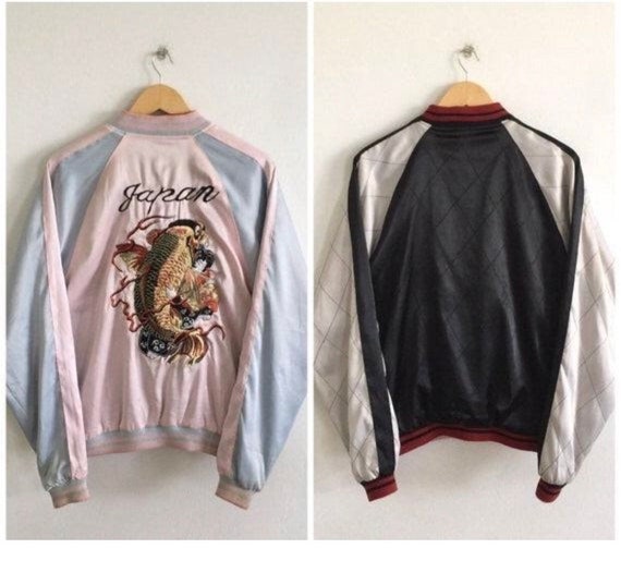 Sukajan Jacket Vintage Sukajan Koi Sugoi Dragon Su