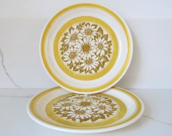 Set Of Eight Jamestown China Daisy Plates / Vintage Salad Plates / Daisy Plates / 1970's Plates / 70's Dinnerware / Yellow Daisy